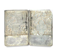 Antique Chinese Export Silver Card Case, circa 1900