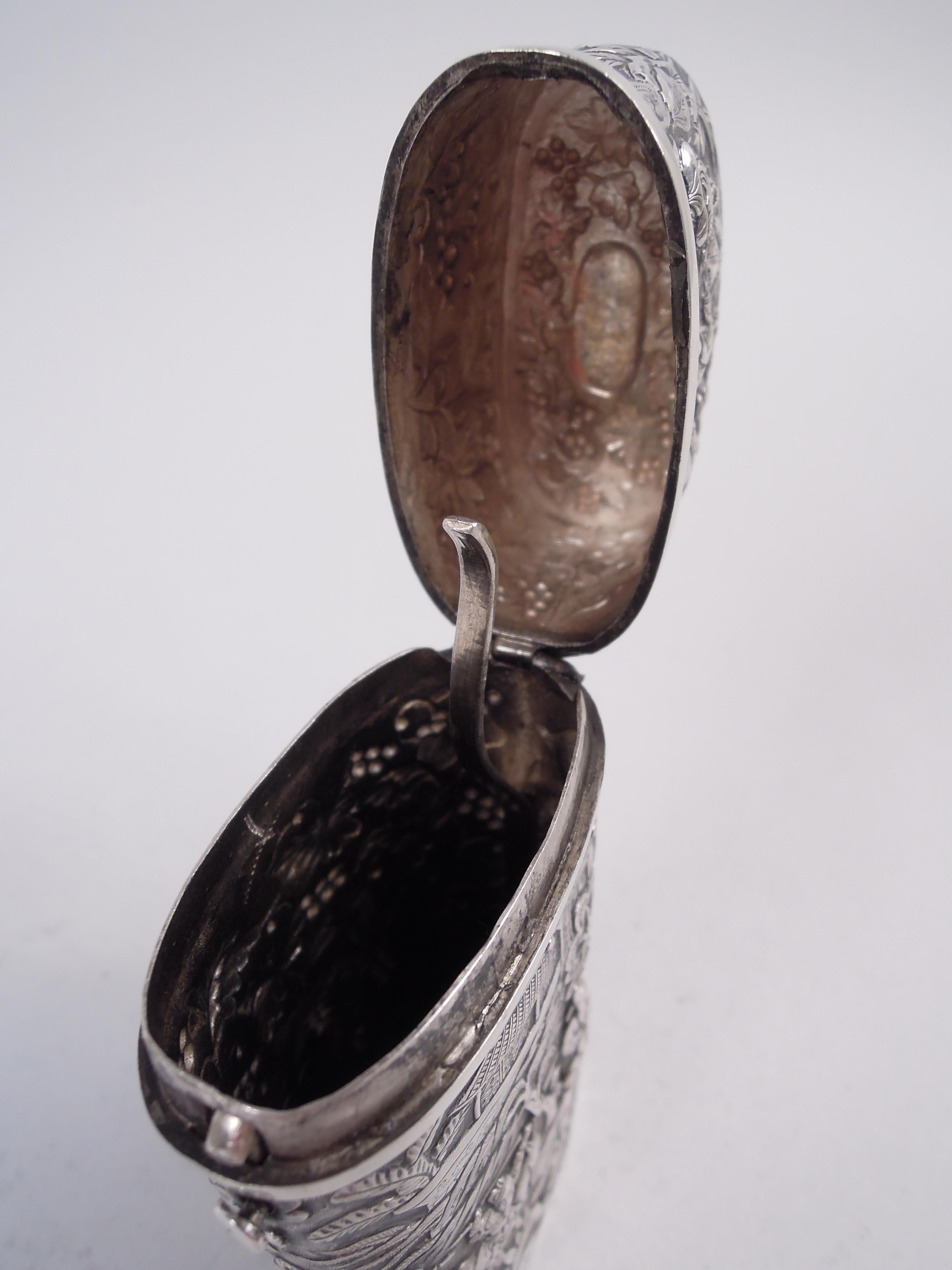 Antique Chinese Export Silver Cheroot Case For Sale 3