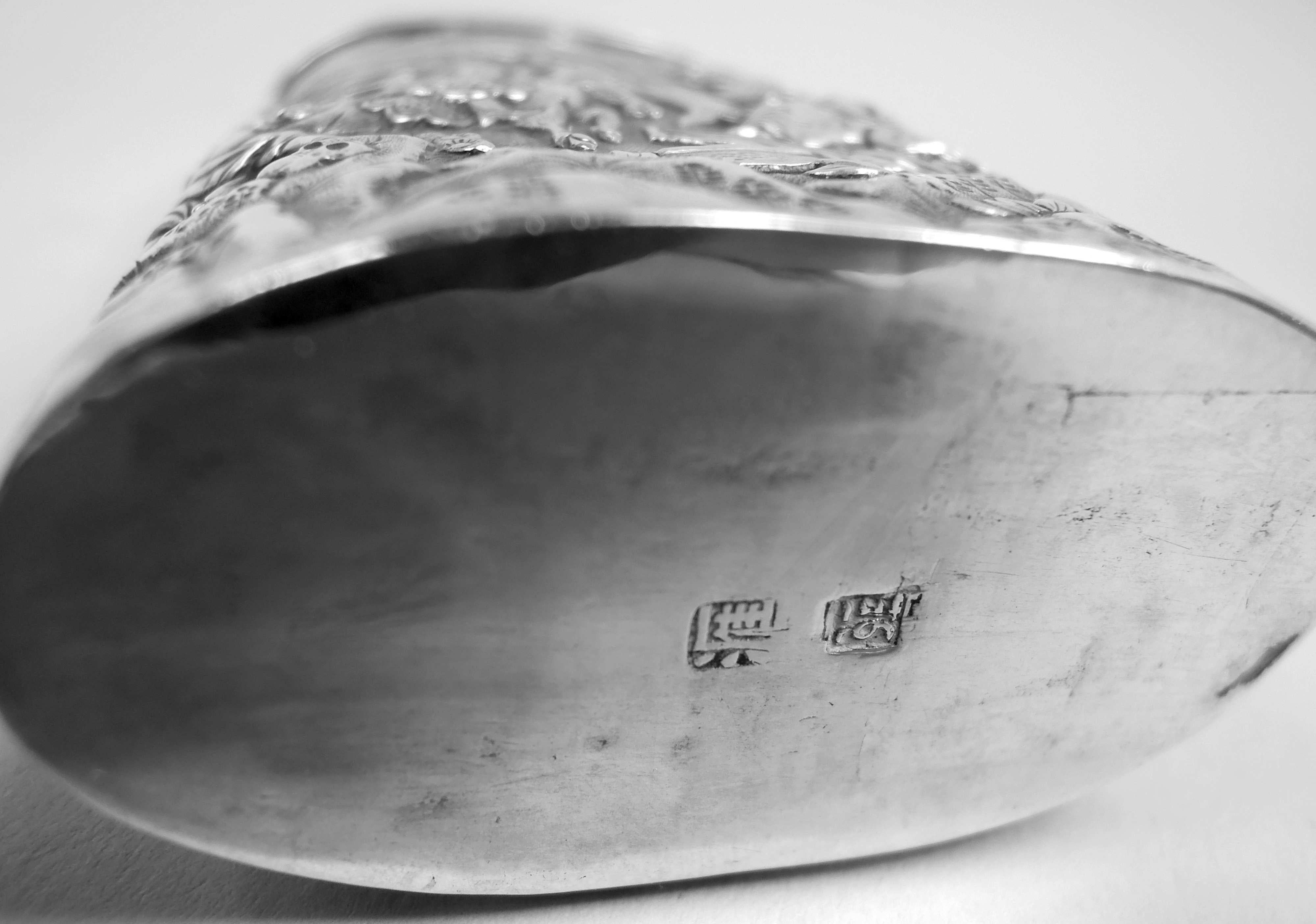 Antique Chinese Export Silver Cheroot Case For Sale 5
