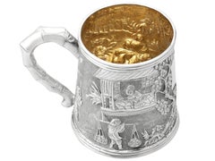 Antique Chinese Export Silver Christening Mug