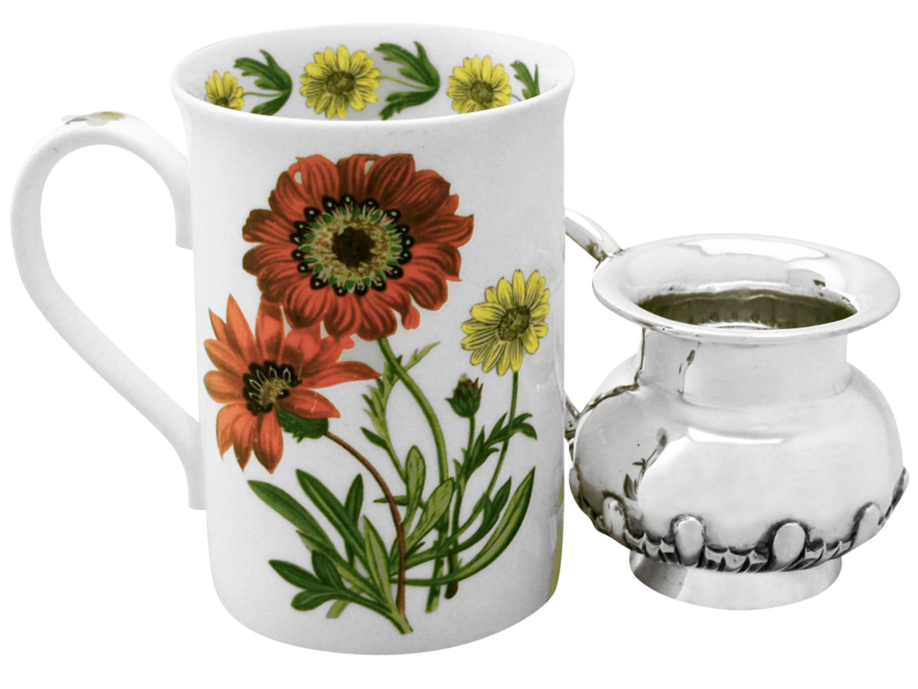 Taza bautismal antigua china de plata de exportación Inglés en venta
