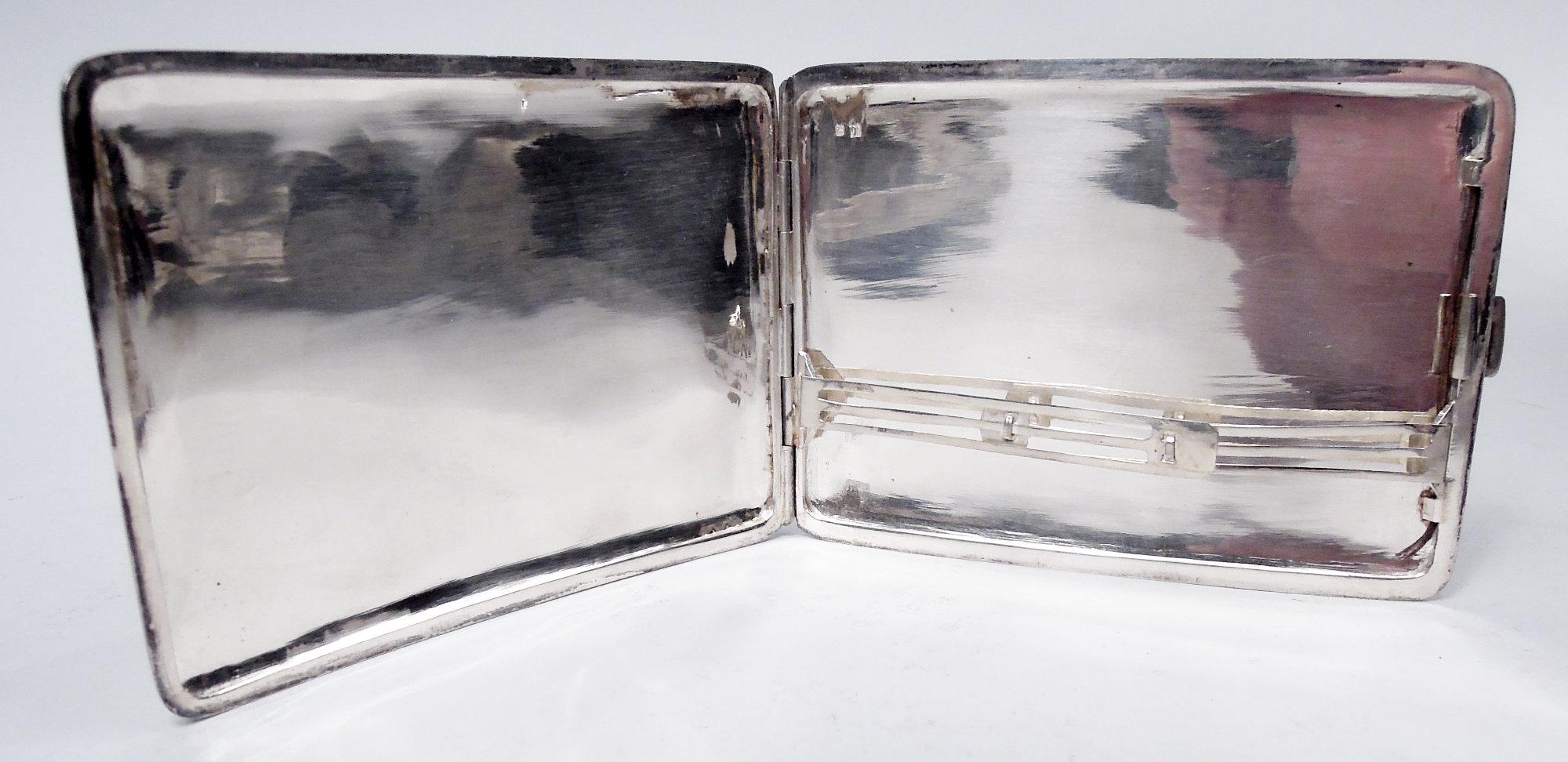 Engraved Antique Chinese Export Silver Cigarette Case For Sale