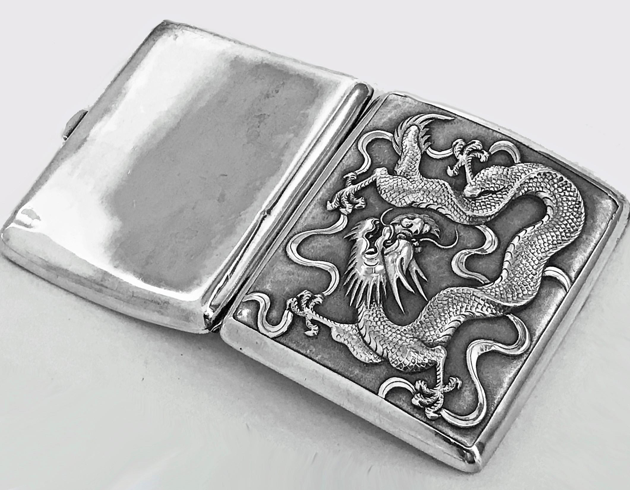 chinese silver cigarette case