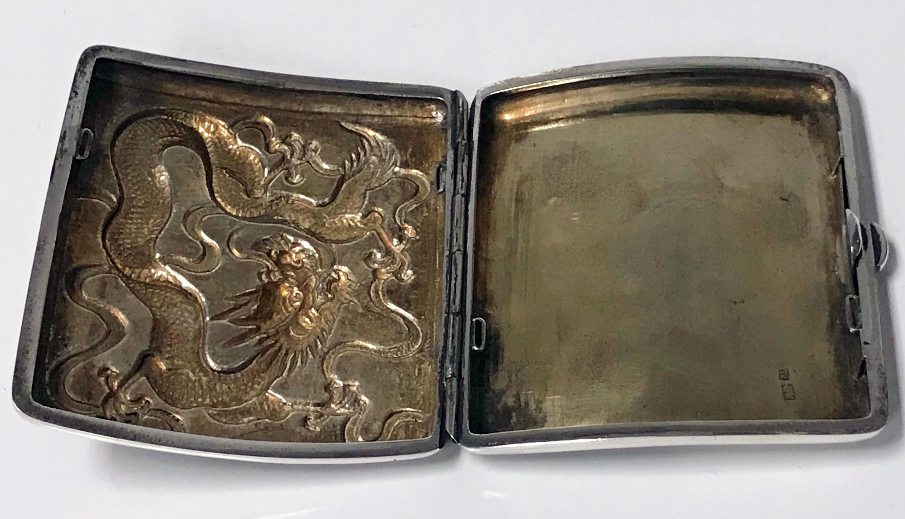 19th Century Antique Chinese Export Silver Cigarette Case, TC for Tuck Chang, circa 1900