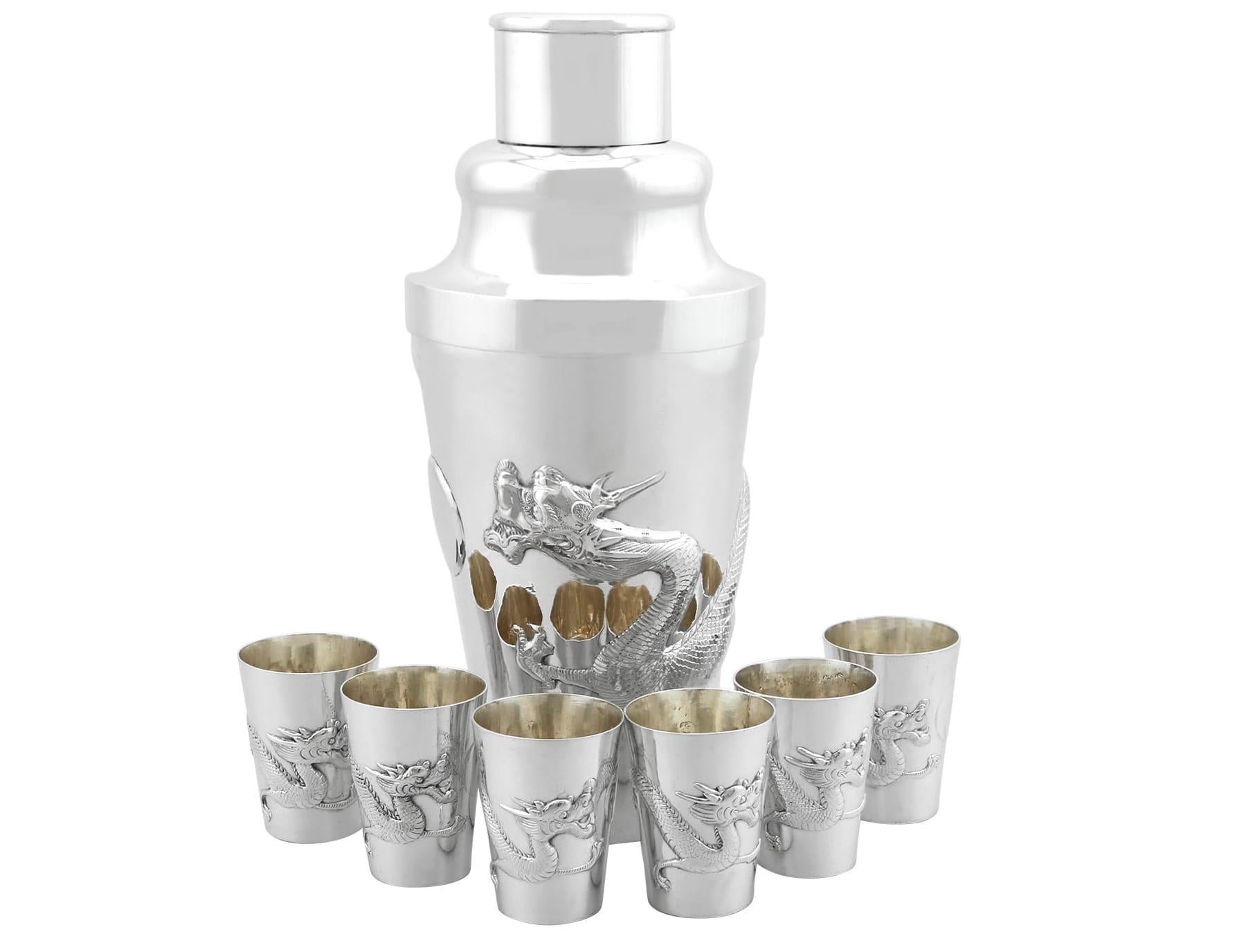 Antikes chinesisches Export-Silber-Cocktail-Set, um 1910 im Zustand „Hervorragend“ im Angebot in Jesmond, Newcastle Upon Tyne