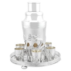 Ensemble de cocktail ancien en argent d'exportation chinoise vers 1910
