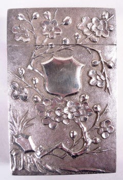 Antikes chinesisches Export-Silber-Kartenetui mit Drachen