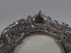 Antique Chinese Export Silver Dragon Picture Frame