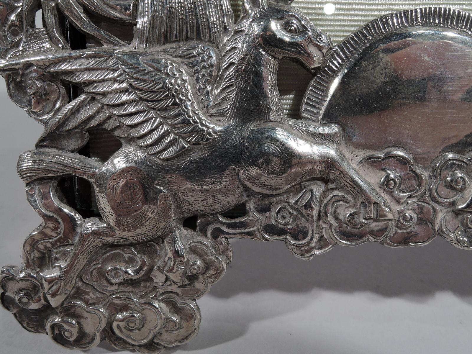 Antique Chinese Export Silver Dragon Picture Frame 2