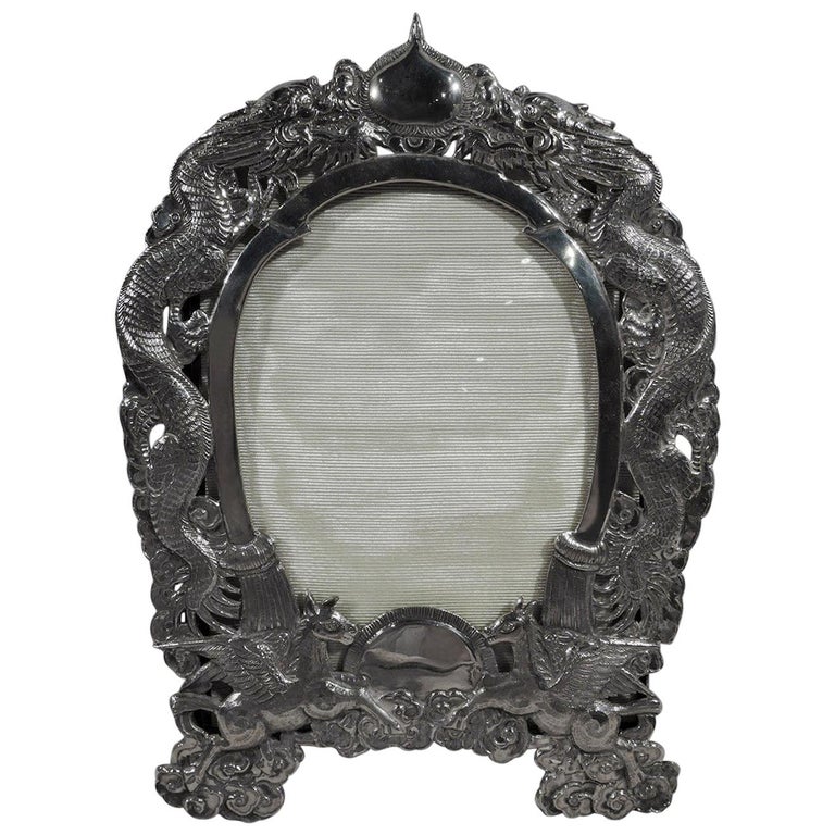 Antique Chinese Export Silver Dragon Picture Frame at 1stDibs