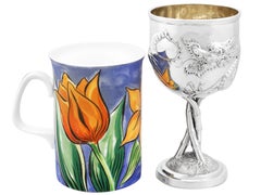 Antique Chinese Export Silver Goblet Circa 1900