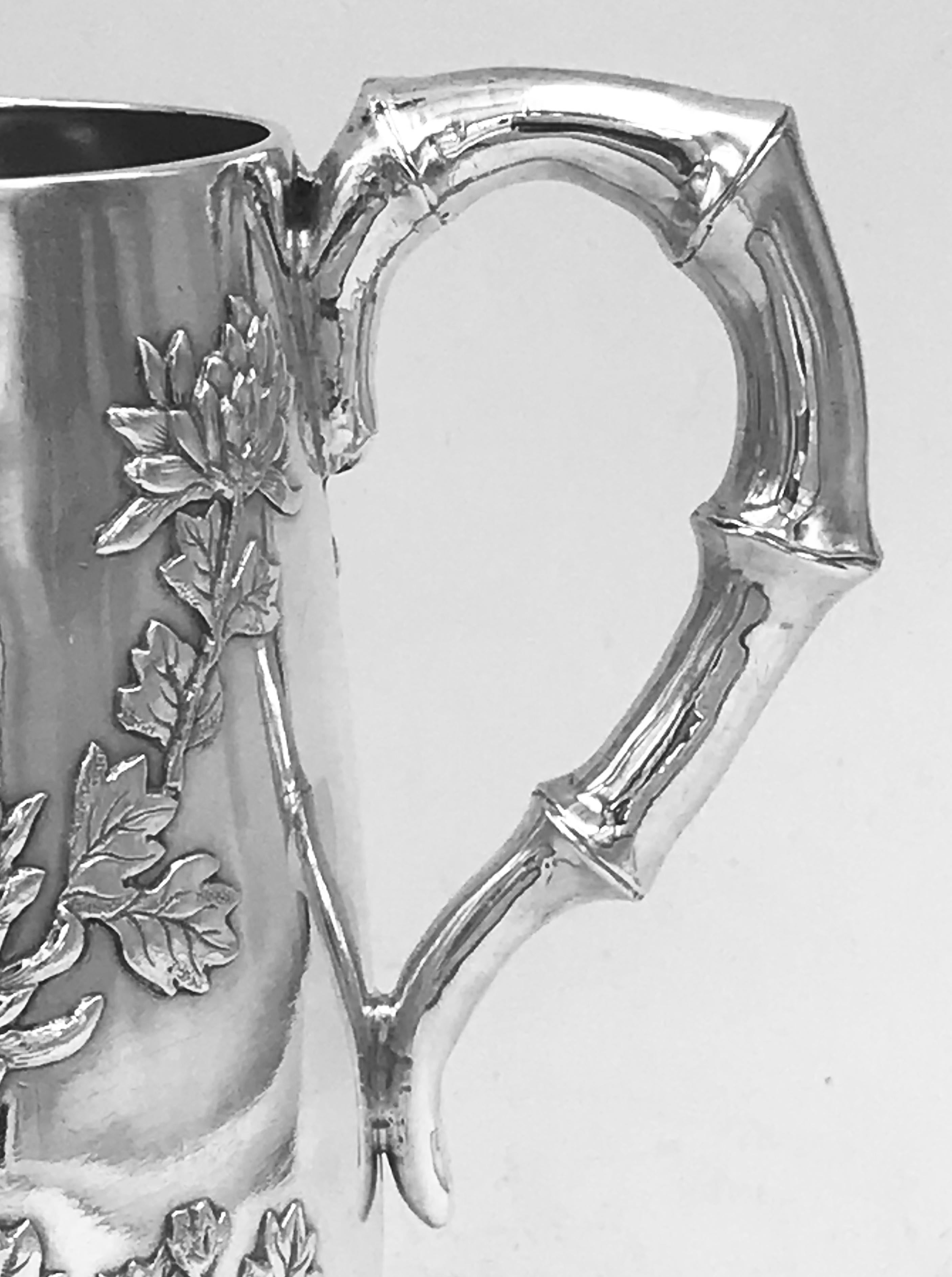 Sterling Silver Antique Chinese Export Silver Mug For Sale