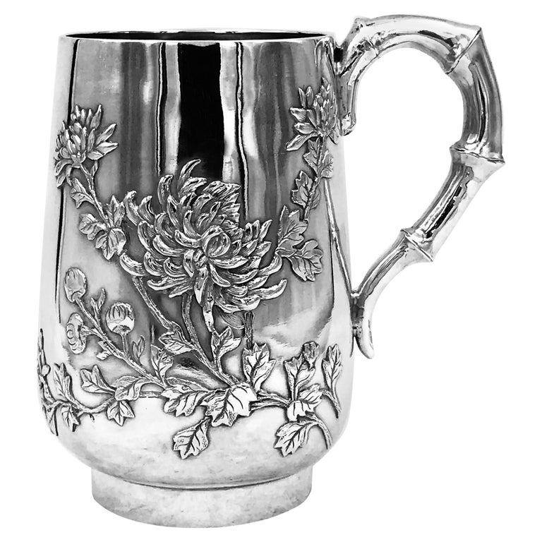Antique Chinese Export Silver Mug For Sale