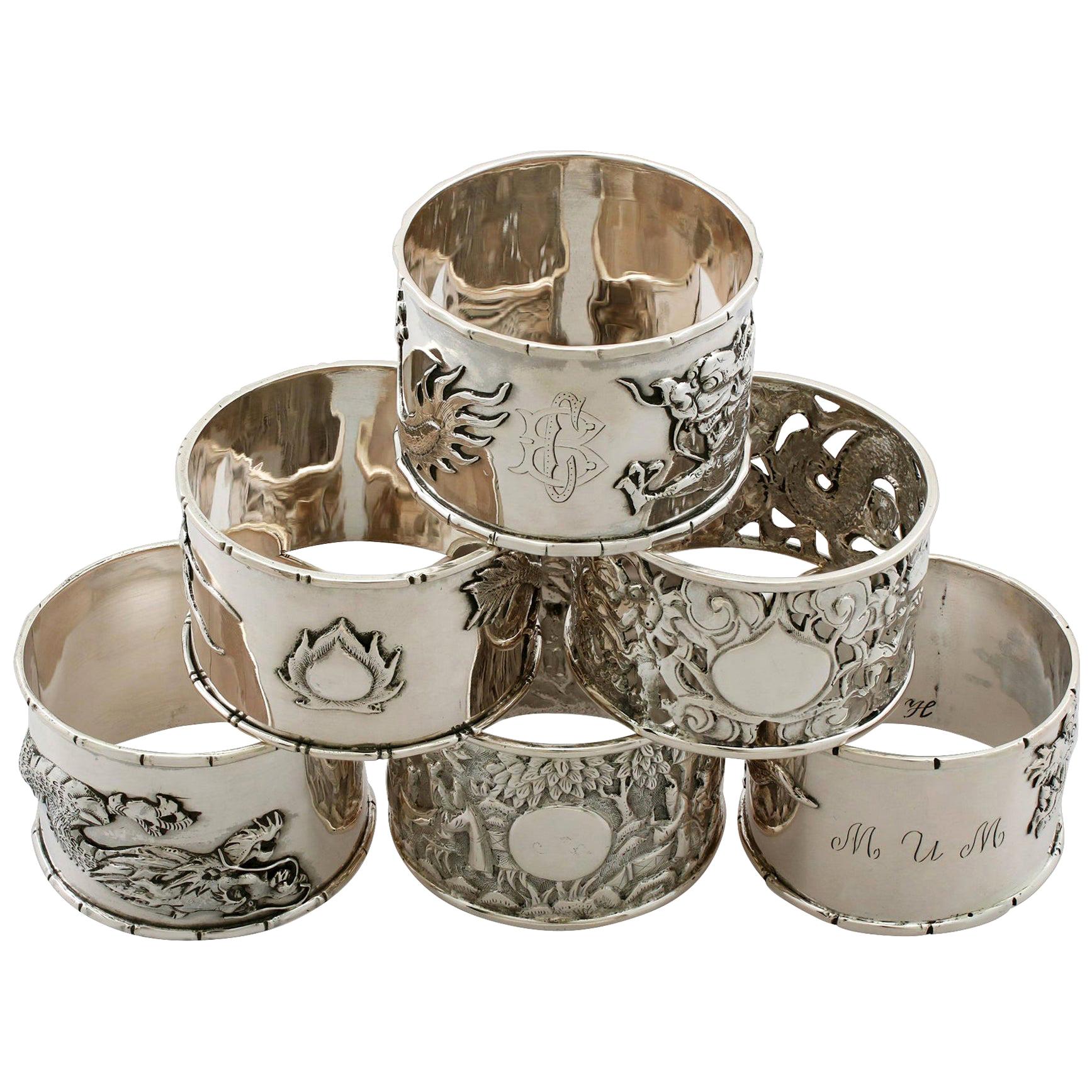 Antique Chinese Export Silver Napkin Rings