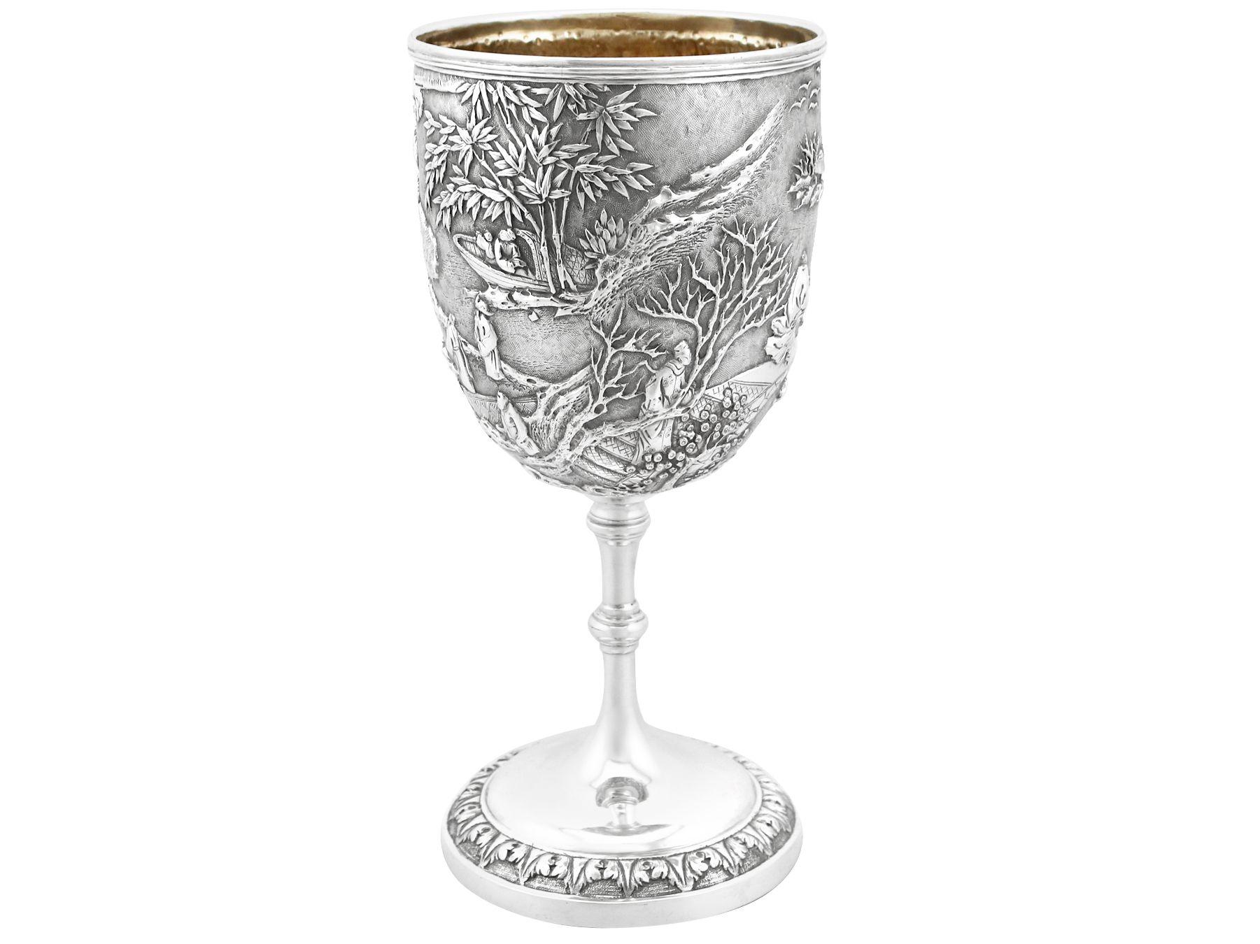Antique Chinese Export Silver Presentation Cup In Excellent Condition In Jesmond, Newcastle Upon Tyne