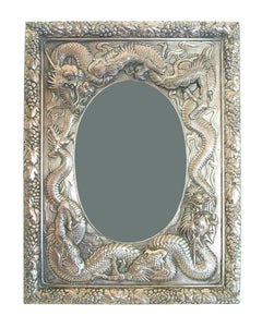 Antique Chinese Export Silver Repoussé Photo Frame, Early 20th Century