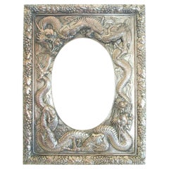 Antique Chinese Export Silver Repoussé Photo Frame, Early 20th Century