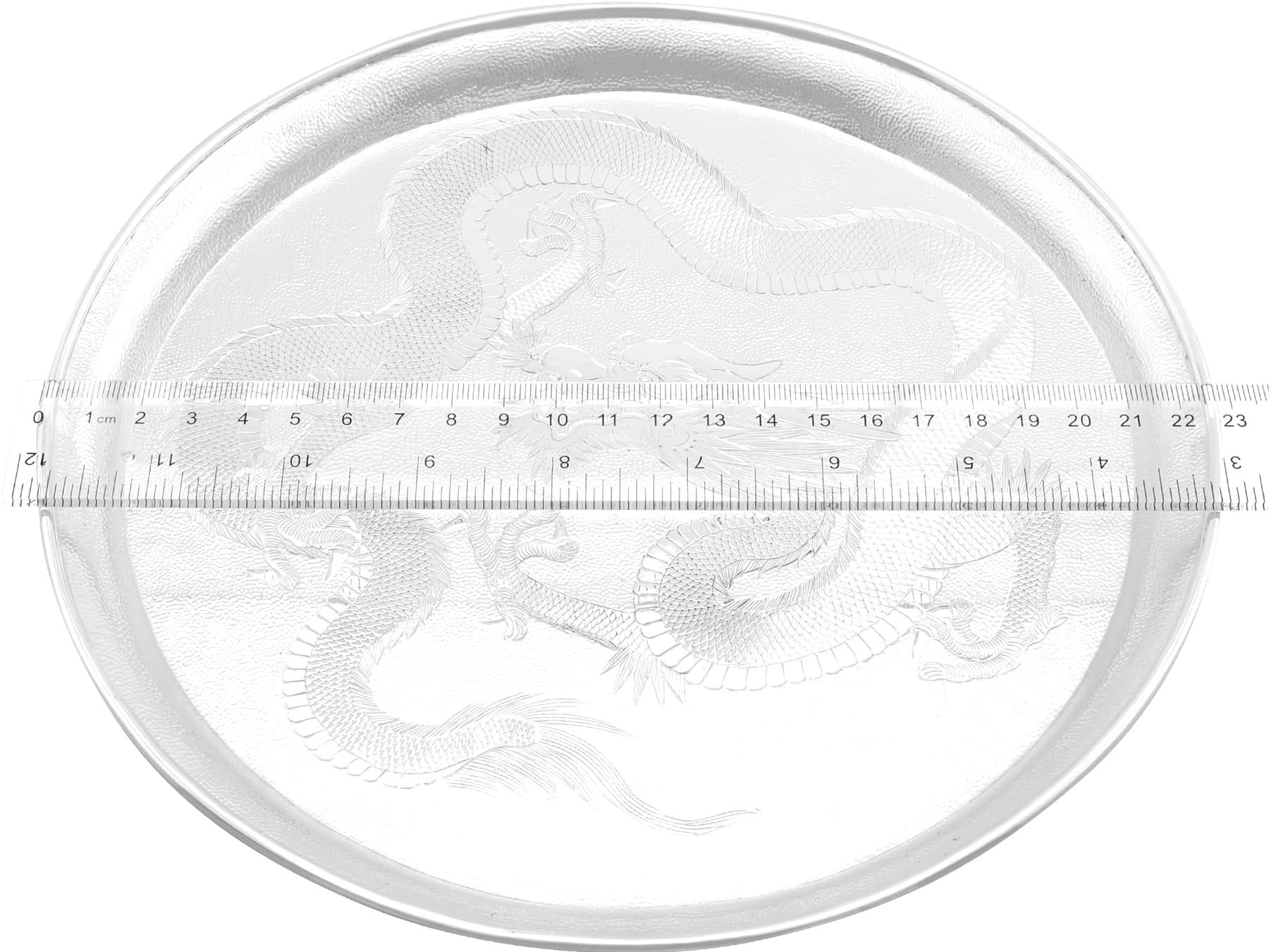 Antique Chinese Export Silver Salver Circa 1890 5