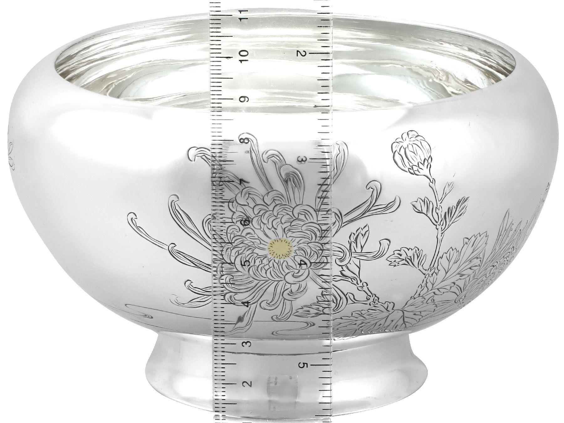 Antique Japanese Silver Serving Bowl For Sale 3