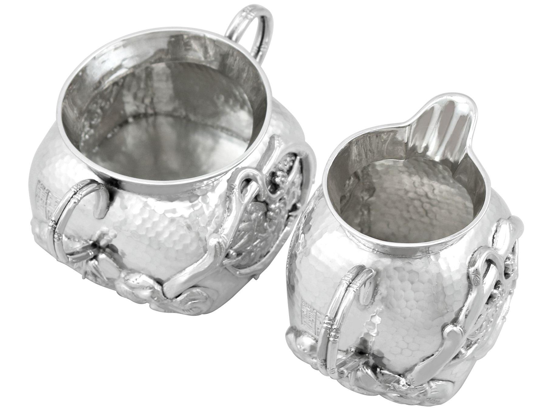 Antique Chinese Export Silver Three Piece Tea Service For Sale 10