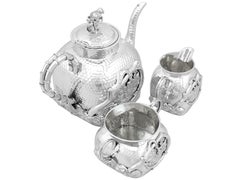 Chinese Export Silver Three Piece Tea Service