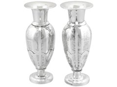 Antique Chinese Export Silver Vases