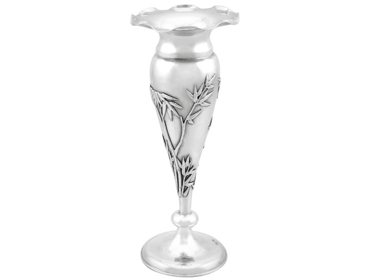 Antique Chinese Export Silver Vases For Sale at 1stDibs