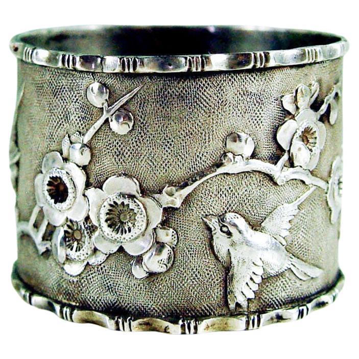 Antique Chinese Export Sterling Silver Napkin Ring For Sale