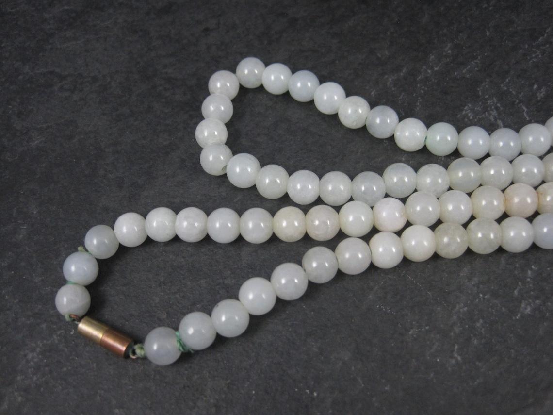 Antique Chinese Export White Jade Necklace 25 Inches For Sale 2