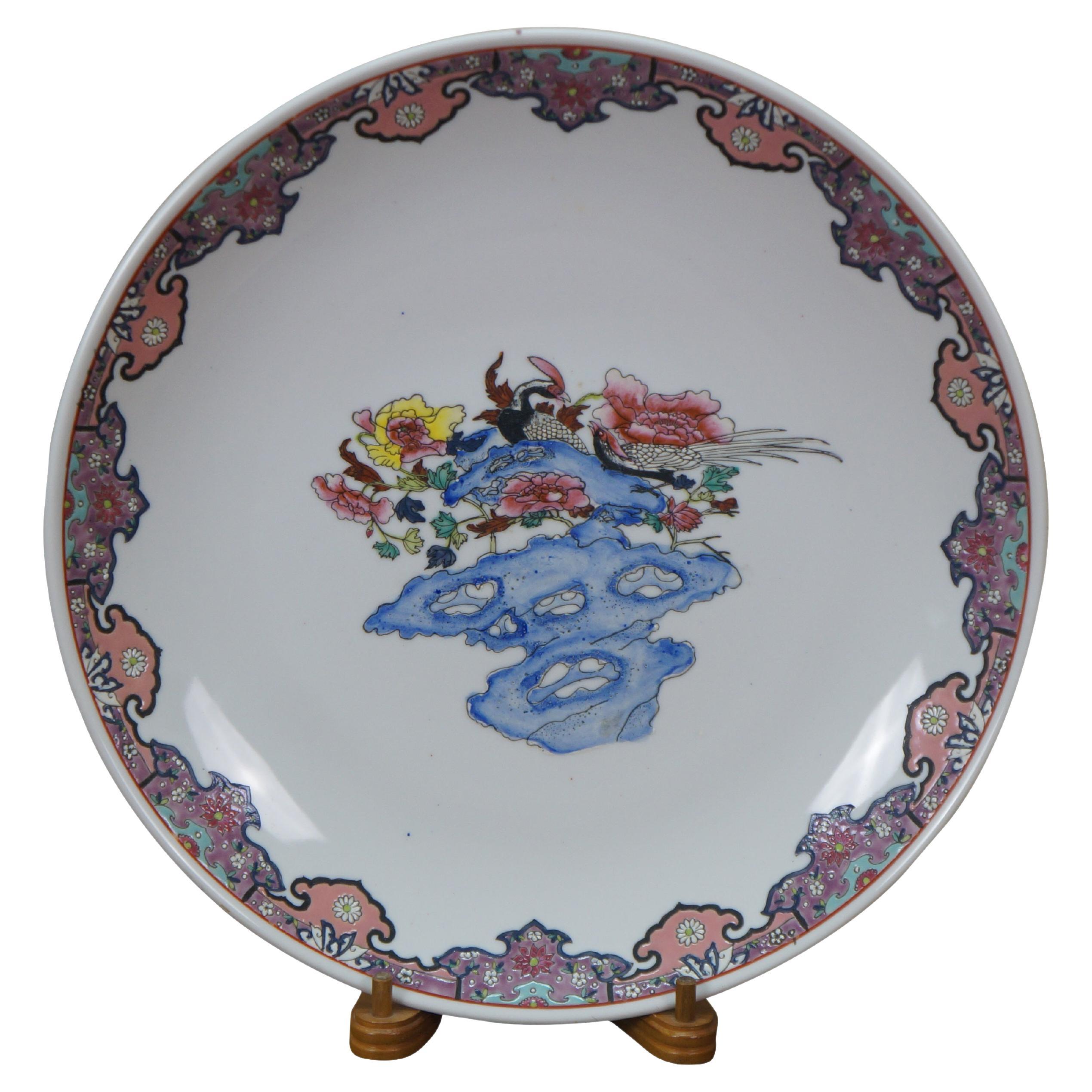 Antique Chinese Famille Rose Imari Phoenix Pheasant Plate Dish Charger 12" For Sale