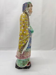 Antique Chinese Famille Rose / Jaune Porcelain Figure - Marked