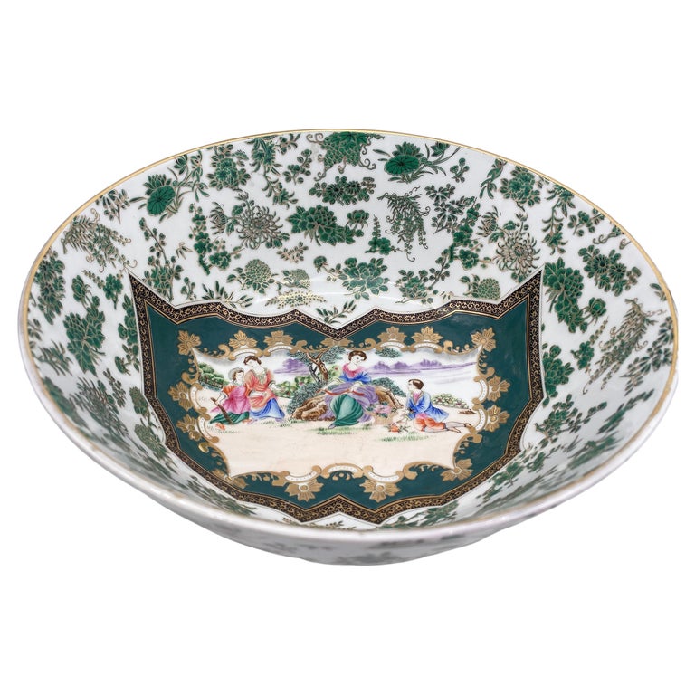 Antique Chinese Famille Rose Porcelain Large Bowl with Colour Emamels For  Sale at 1stDibs