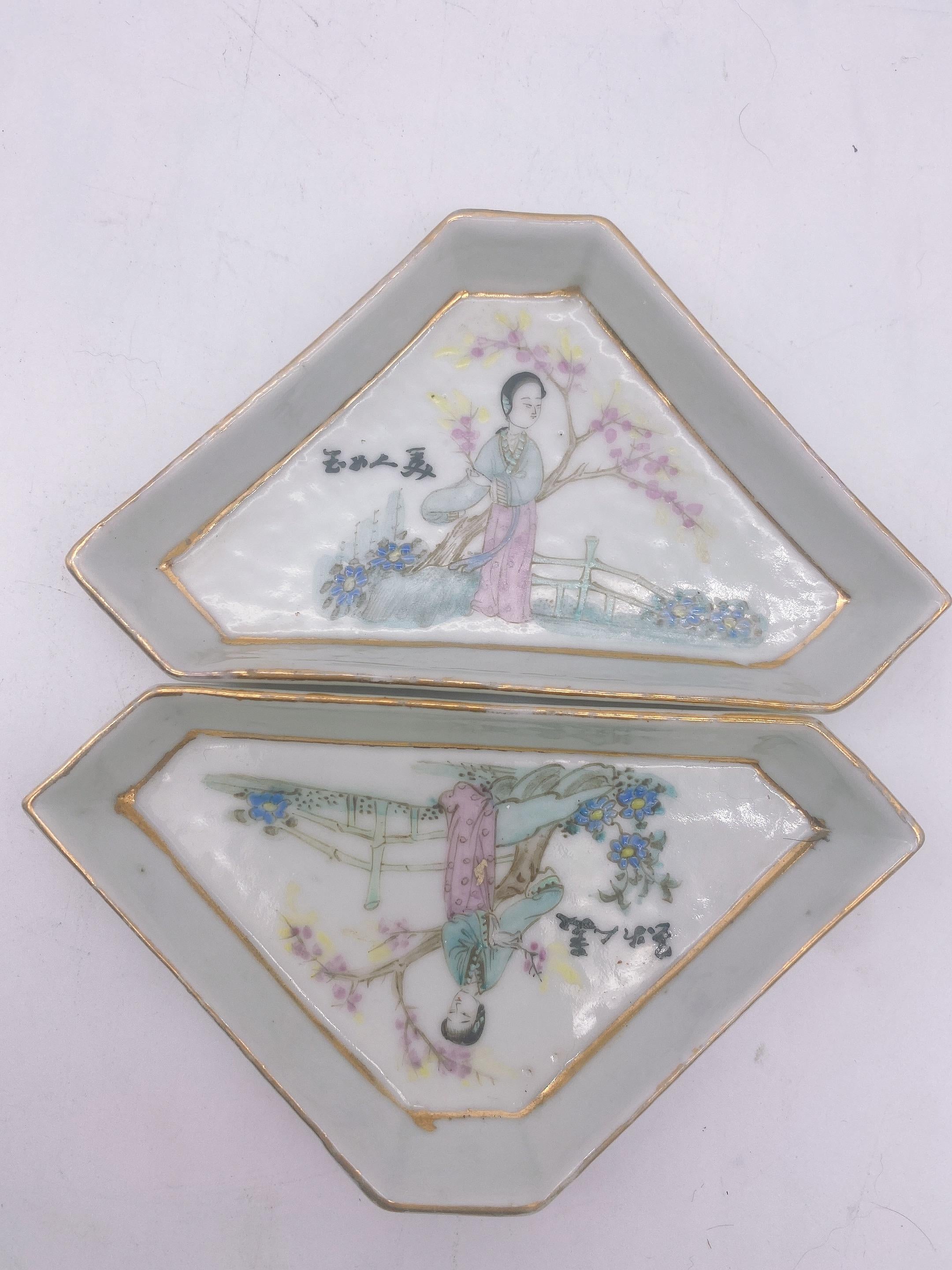 Antique Chinese Famille Rose Porcelain 9 PC Dishes Set For Sale 10