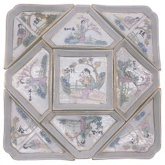 Ensemble de 9 plats chinois anciens en porcelaine Famille Rose 9 PC