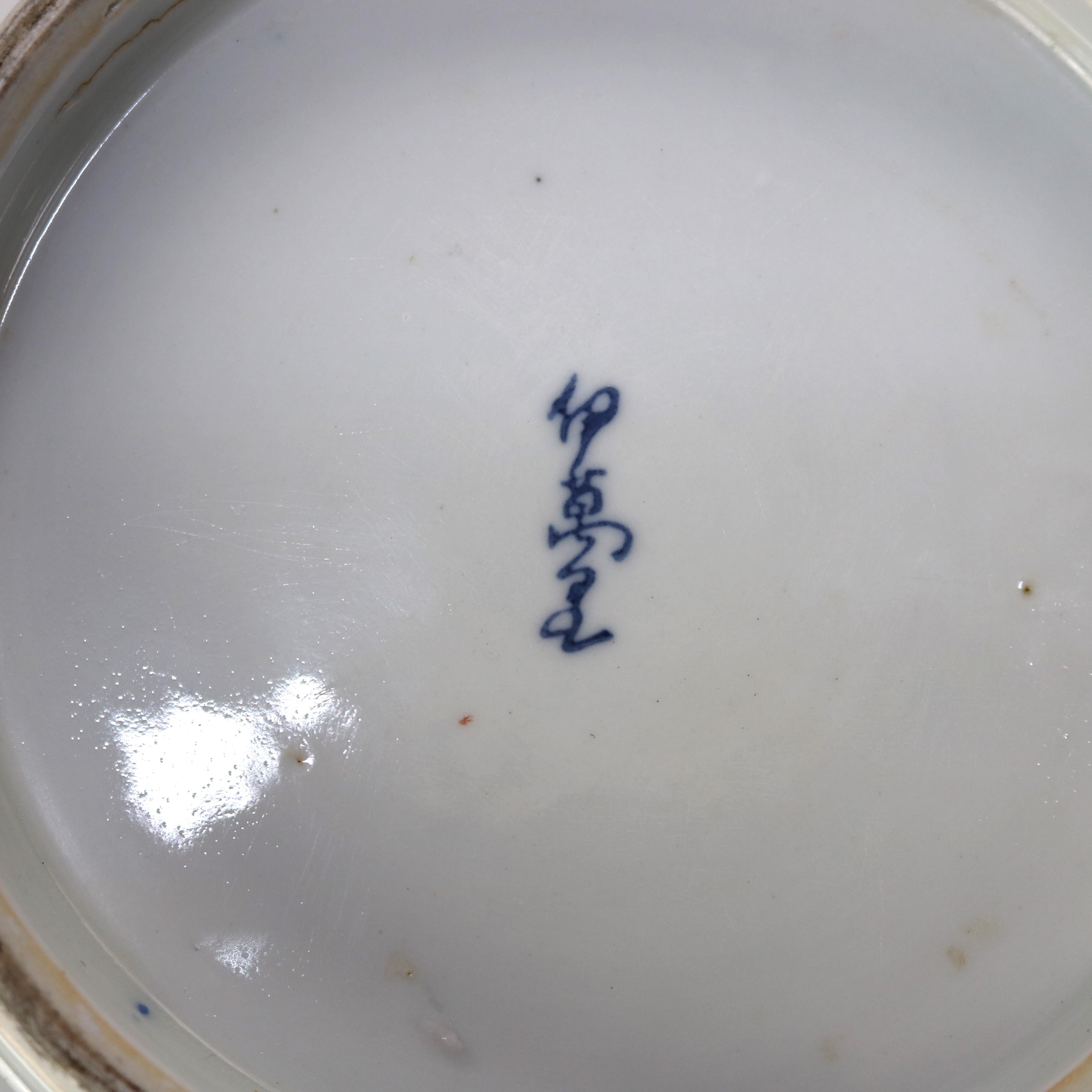 Antique Chinese Famille Rose Porcelain Bowl with Carved Hardwood Stand C1900 For Sale 3