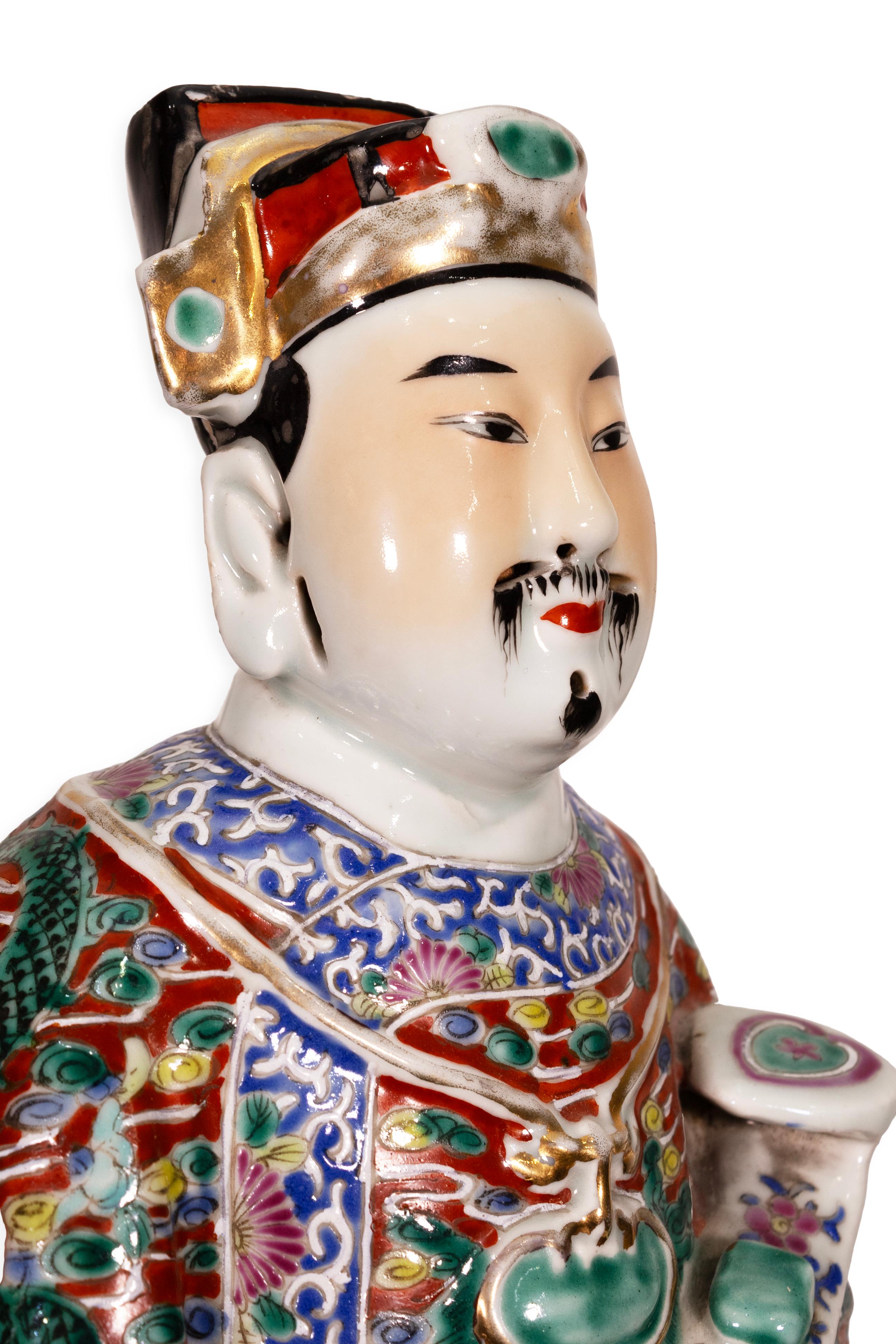 Antique Chinese Famille Rose Porcelain Immortal Figurine Sculpture 19th Century For Sale 3