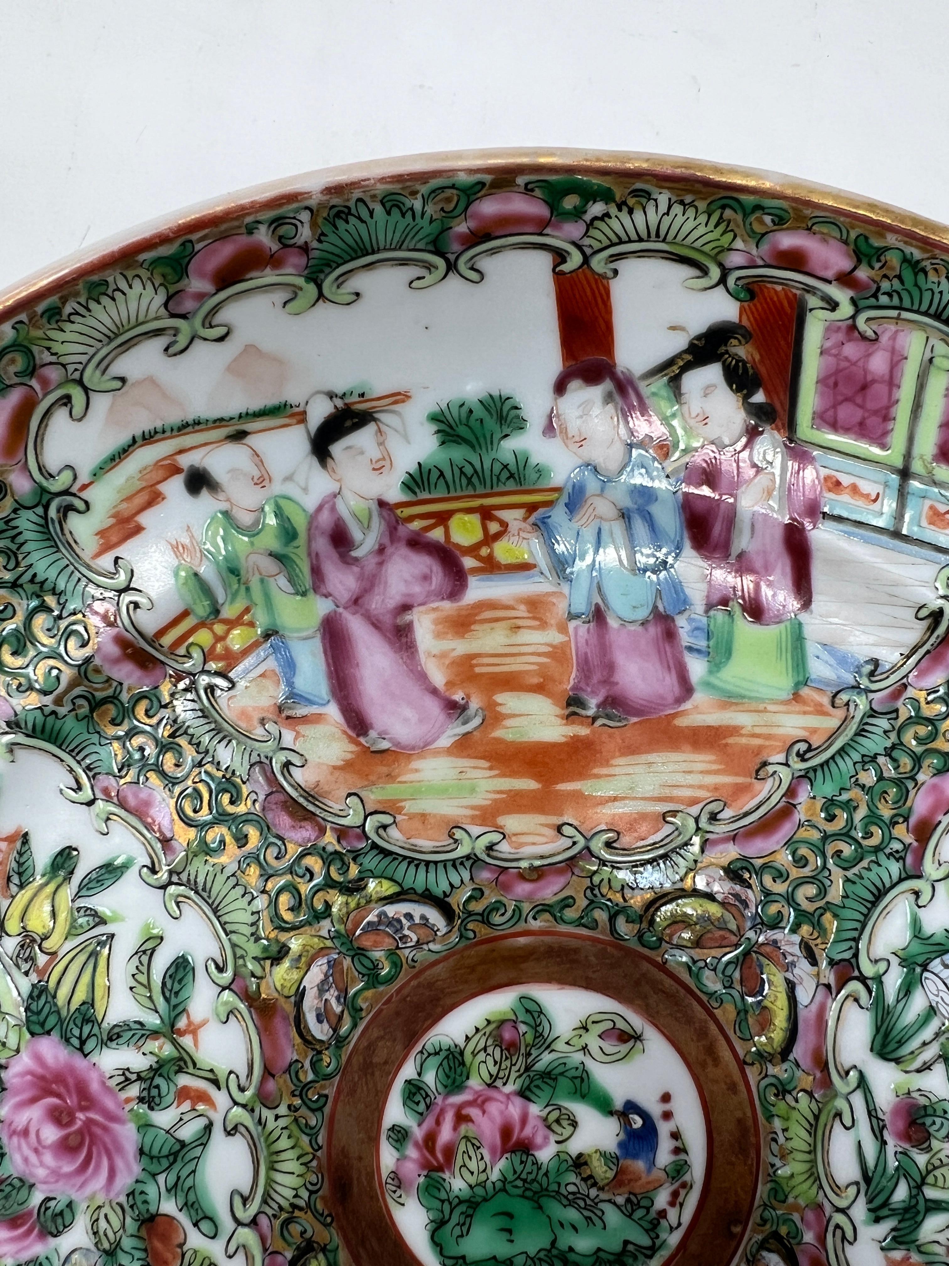 Antique Chinese Famille Rose Porcelain Plate, Circa 1880-1890. For Sale 2
