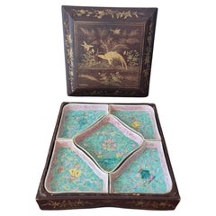 Antique Chinese Famille Rose Porcelain Sweetmeat Dishes