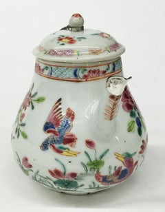 18th Century Chinese porcelain Famille Rose Teapot with Cover