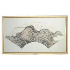 Antique Chinese Fan Painting Bian SHoumin China Qing 18/19th century