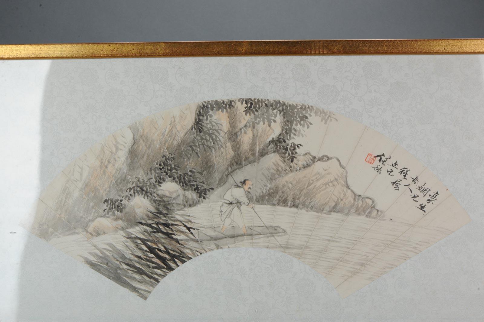 Antique Chinese Fan Painting Ren Yu ‘1853-1901’ China Qing, 19th Century 1