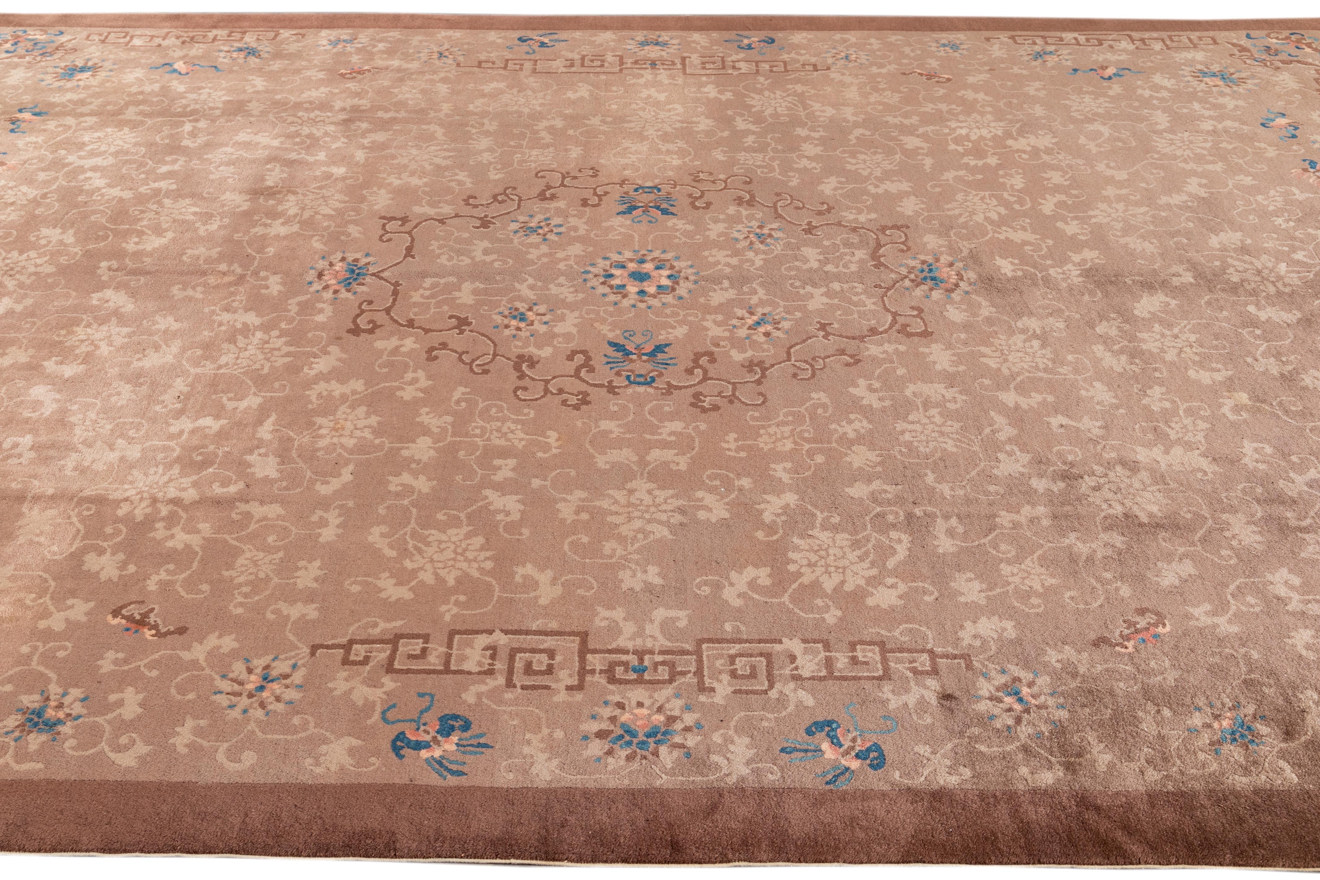 Hand-Knotted Antique Chinese Feti Rug For Sale