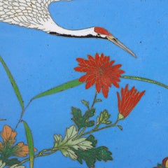 Antique Chinese Figural Bird Cloisonne Enameled Plate C1920
