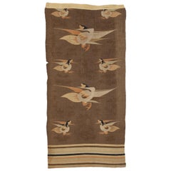 Antique Chinese Flat Weave Kilim Tapestry Circa 1800's with Camel Wool
