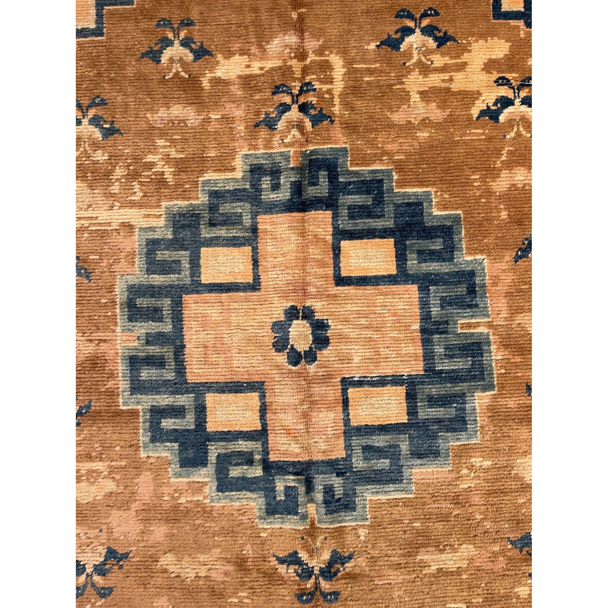 Antique Chinese Rugs, as opposed to most of the antique rug productions, were woven almost exclusively for internal consumption. Since they were mostly sheltered from European and Western influences, this offers us the reason why these carpets have