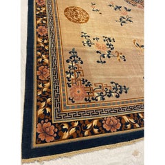 Antique Chinese Floral Design Rug