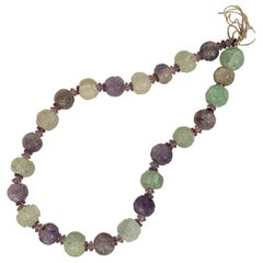 Antique Chinese Fluorite and Amythest Beads