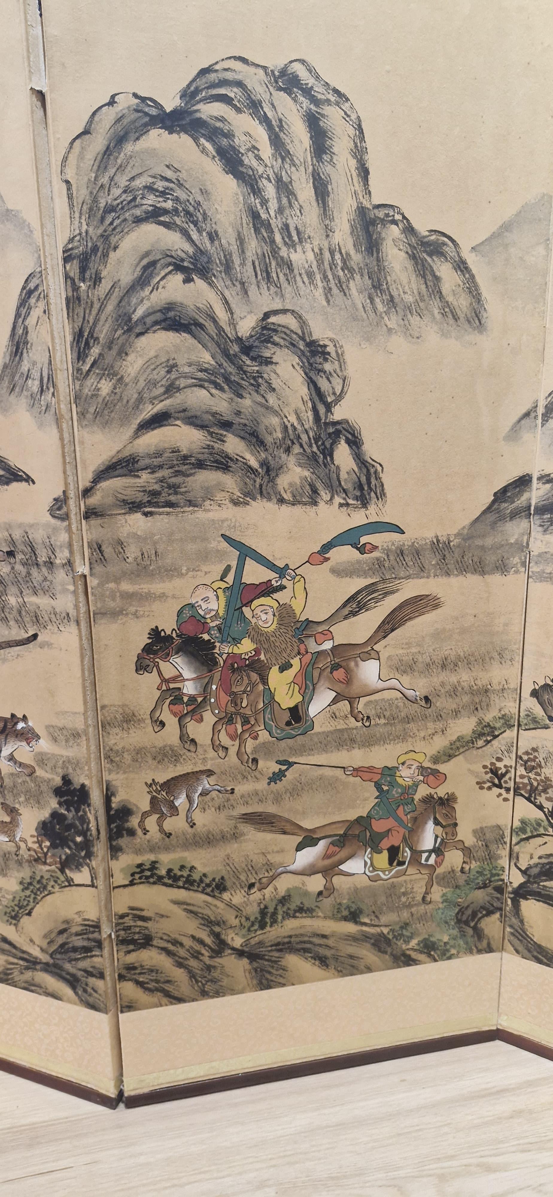 20th Century Antique Chinese Folding Chamber Screen / Paravent Early 20th century Japan Crane For Sale