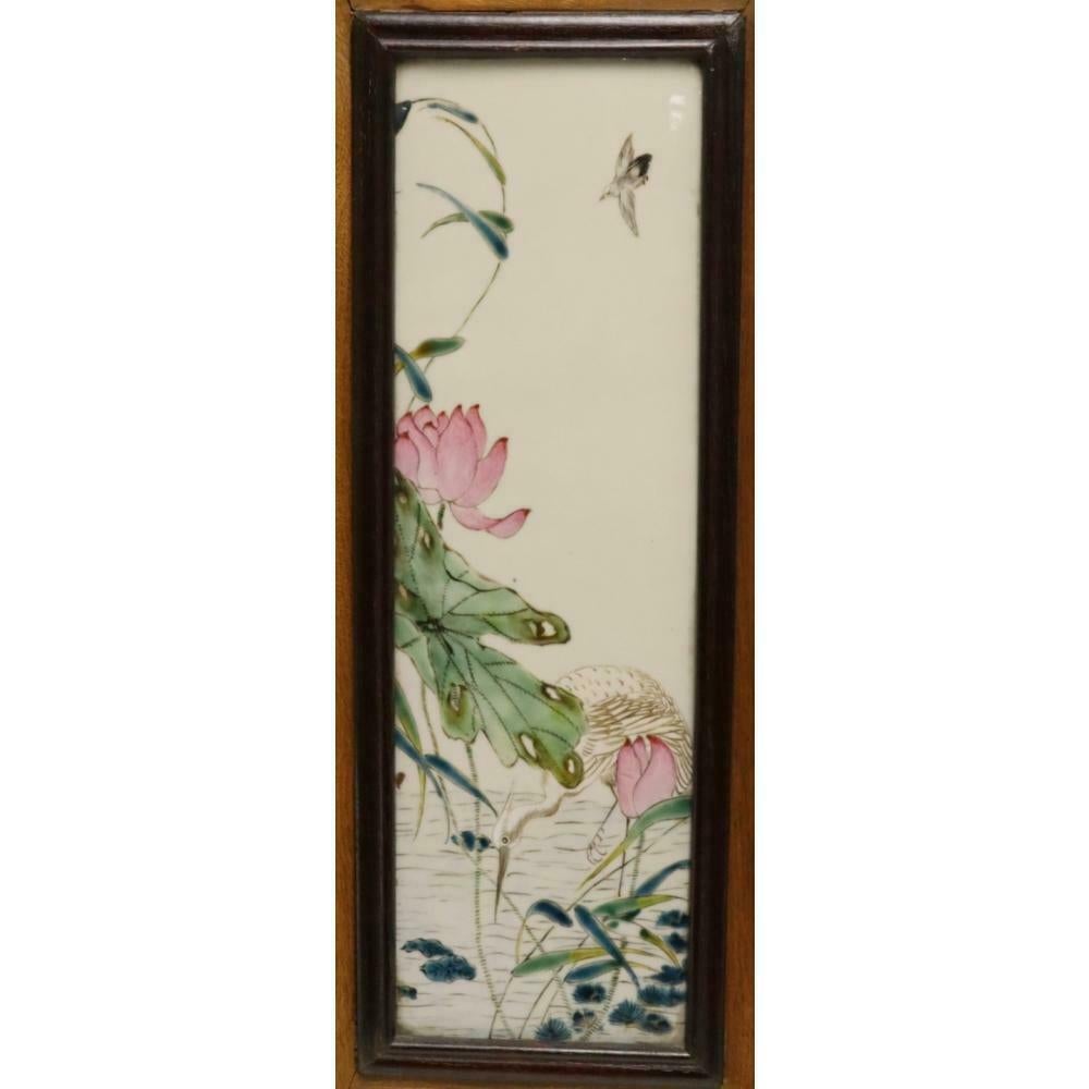 Antique Chinese Folding Enamel Decorated Porcelain Plaques For Sale 1