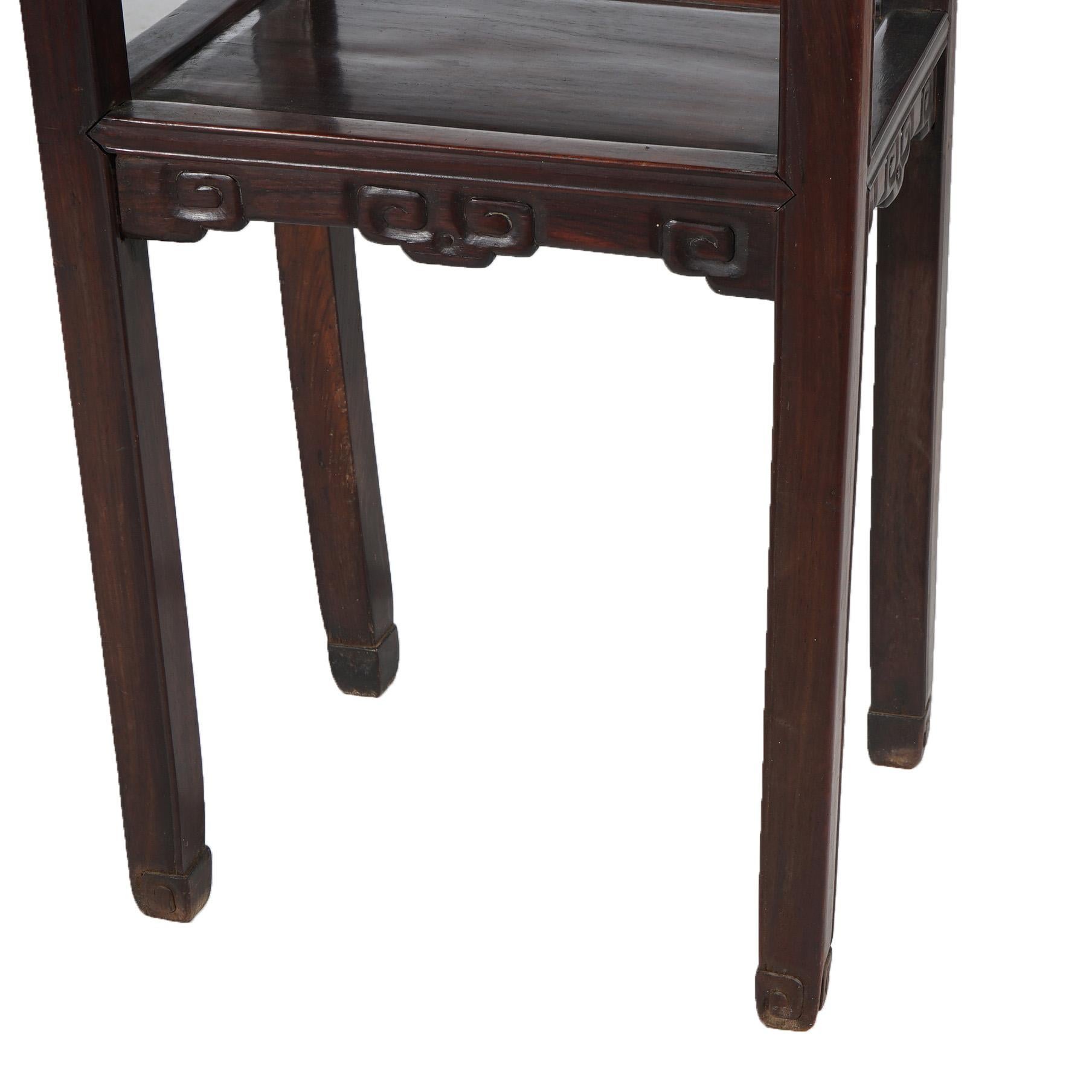 ***Reduced Delivery Rates - See Below or Click “Ask The Seller” to Request a Quote***

Antique Chinese Foliate Carved Rosewood Rouge Marble Top Stand C1920

Measures - 32